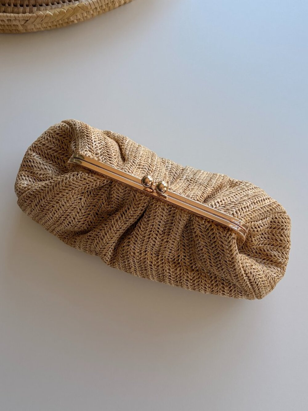 Medium Raffia Clutch/Shoulder Bag